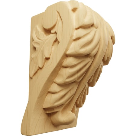 Ekena Millwork 2 1/2"W x 2 1/4"D x 4"H Small Acanthus Leaf Block Corbel, Alder CORW02X02X04BAAL